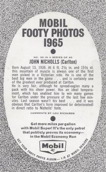 1965 Mobil Footy Photos VFL #30 John Nicholls Back